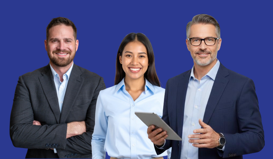 Sellers with blue background